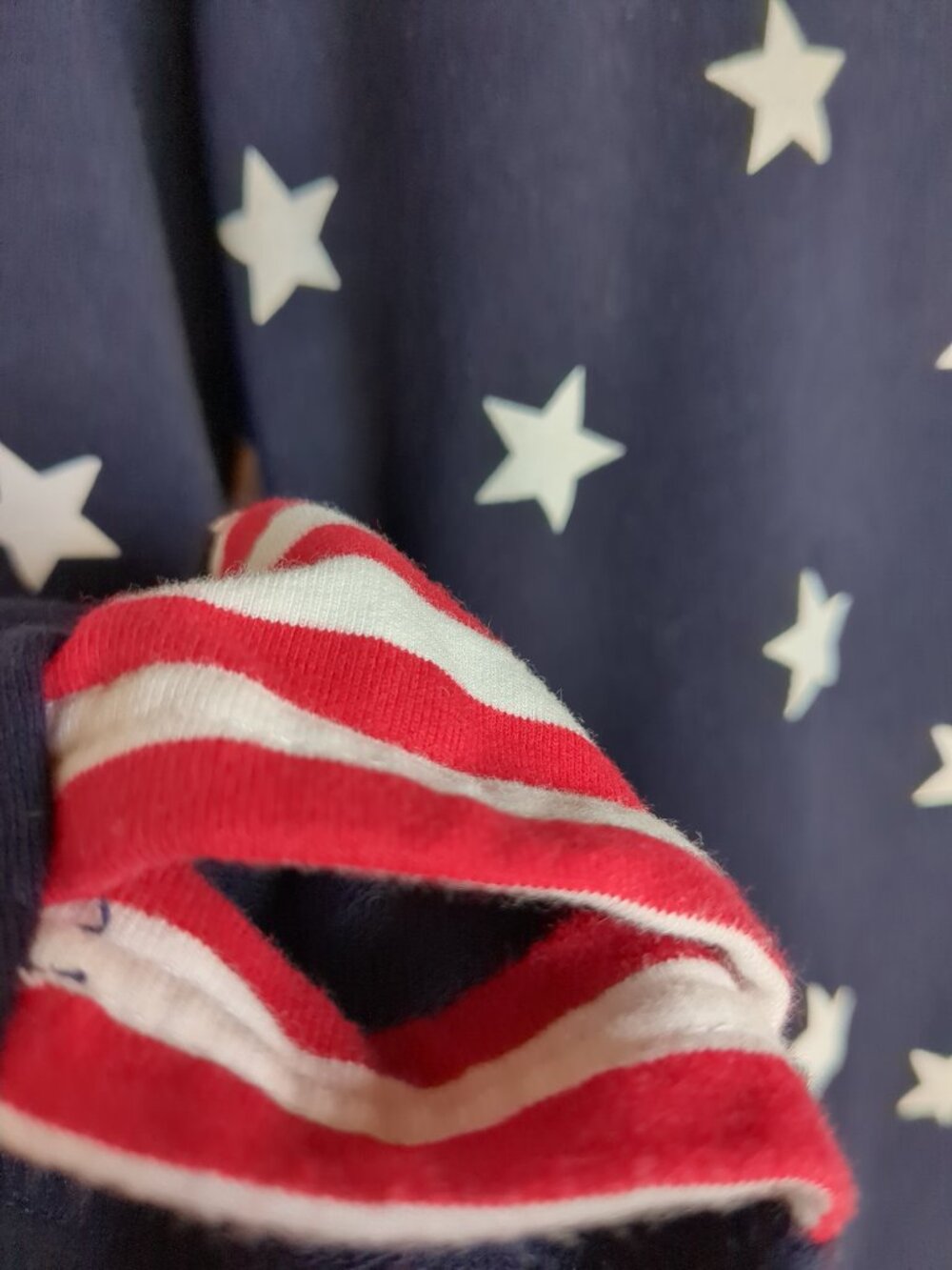 Stars and Stripes Double Hooded Long Sleeve Sweat Shirt - Picture 8 of 16